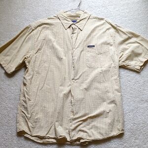 Nautica Tan Casual Button Down Shirt Relaxed Fit